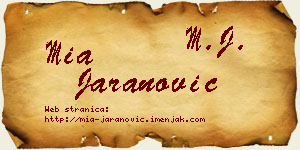 Mia Jaranović vizit kartica